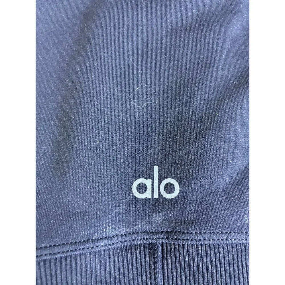 Alo Yoga Ribbed Corset Full Zip Jacket Women's XS Black